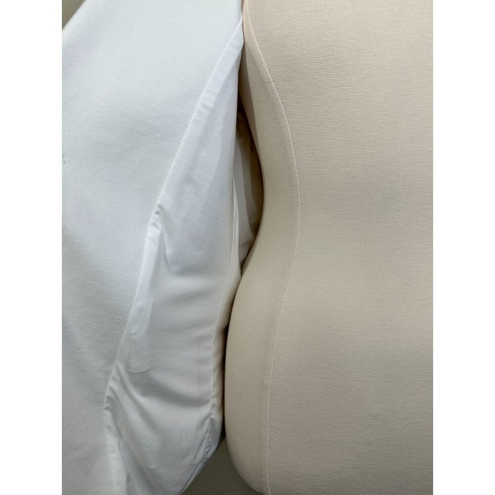 DG2 Diane Gilman Blazer Womens 1X White Zip Pocket Knit Open‎ Front Jacket - Picture 6 of 13